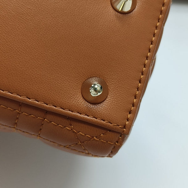 Lady Dior Small Quilted Lambskin Orange