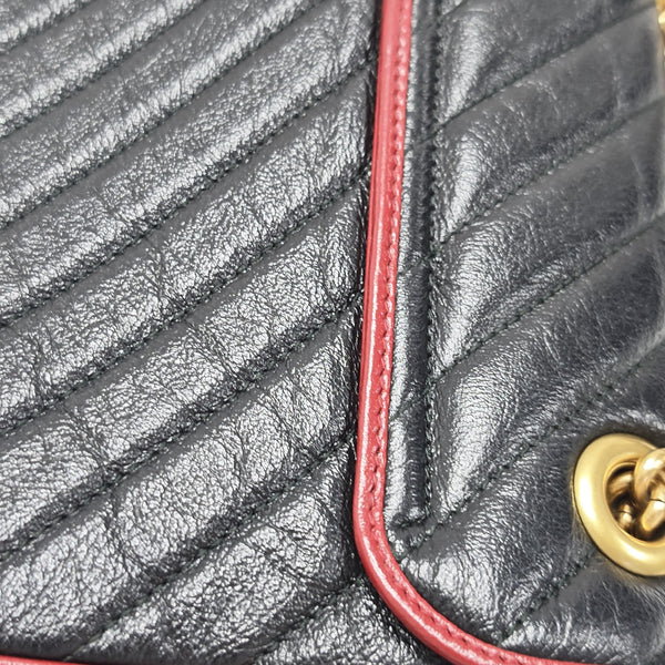 GG Marmont Medium Quilted Calfskin Black