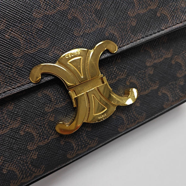 TRIOMPHE Small Coated Canvas Brown
