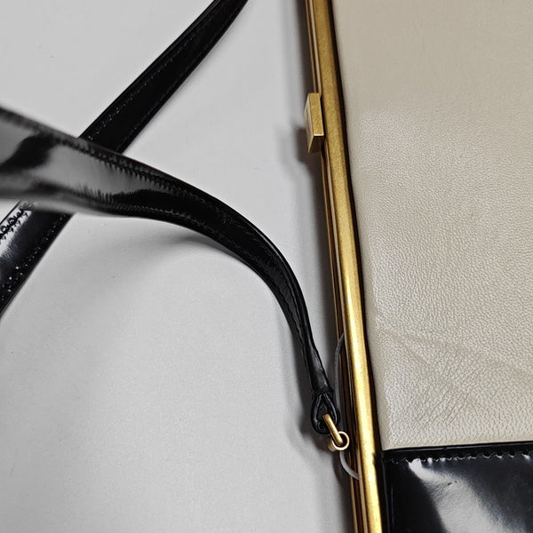 Patent Leather Top Handle Bag Black