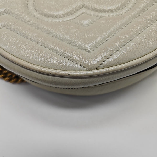 GG Marmont Mini Quilted Calfskin White