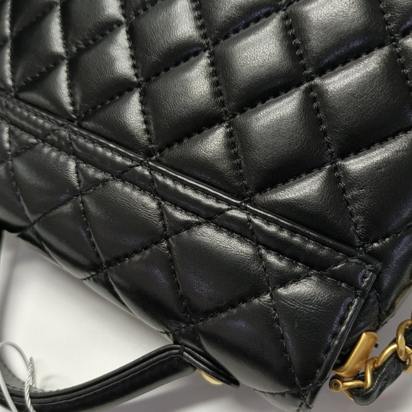 Quilted Lambskin Shoulder Bag Small Black