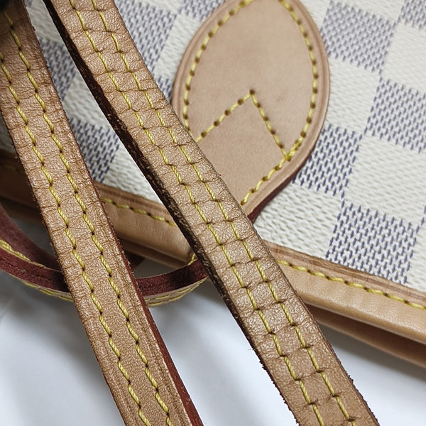NEVERFULL MM Damier Azur Coated Canvas White
