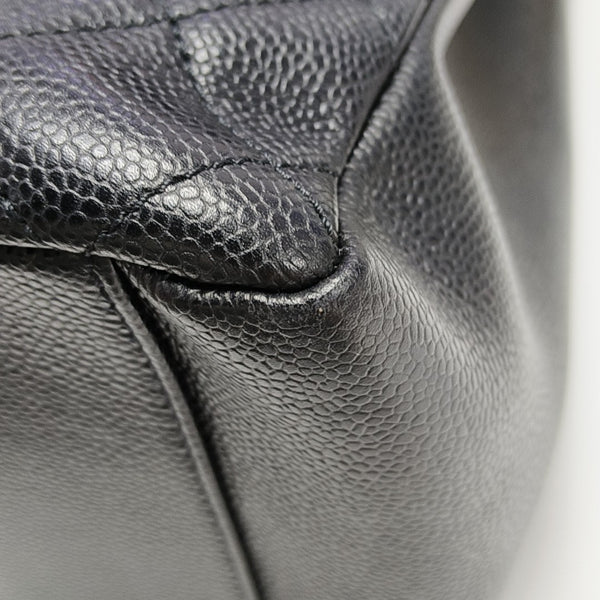 CHANEL GST Large Quilted Grained Calfskin Brown