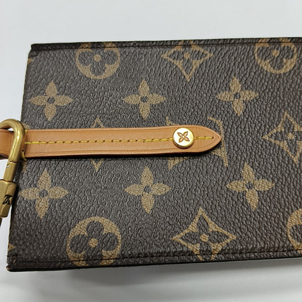 Monogram Coated Canvas Clutch Brown