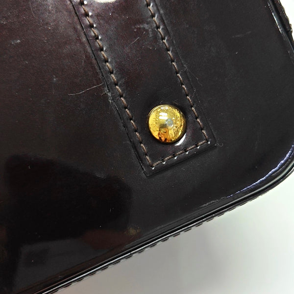 ALMA BB Monogram Patent Leather Brown