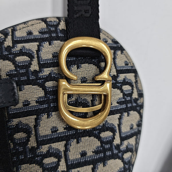 Saddle Mini Oblique Canvas Blue