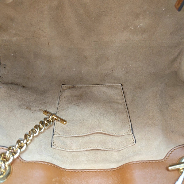 Padlock Medium Monogram Coated Canvas Beige