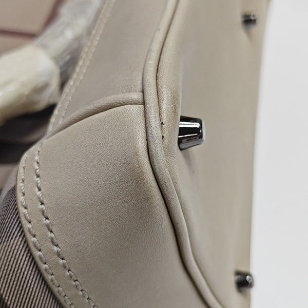 Coated Canvas Top Handle Bag Gray