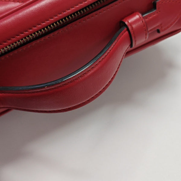 GG Marmont Medium Quilted Calfskin Red