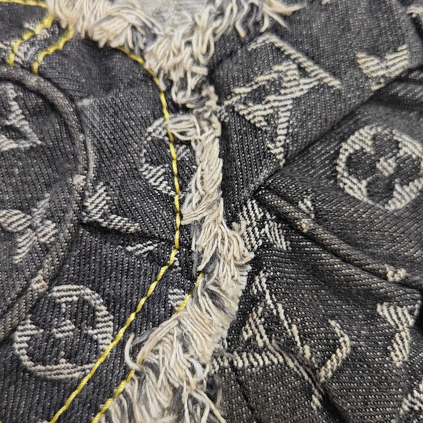 Monogram Denim Top Handle Bag Black