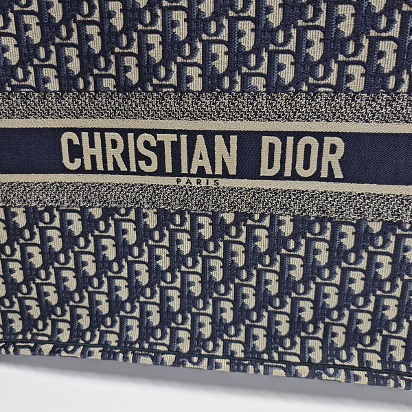 Book Tote Large Oblique Canvas Blue