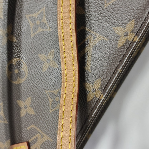 SAC PLAT Mini Monogram Coated Canvas Brown
