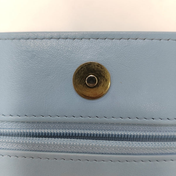 Quilted Grained Calfskin Shoulder Bag Blue
