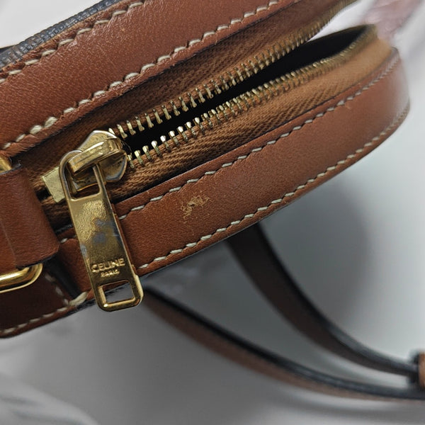 TRIOMPHE ROUND Mini Coated Canvas Brown