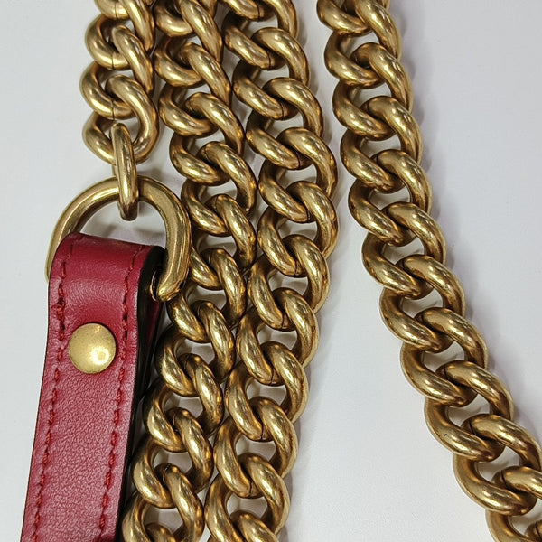 GG Marmont Small Quilted Calfskin Red