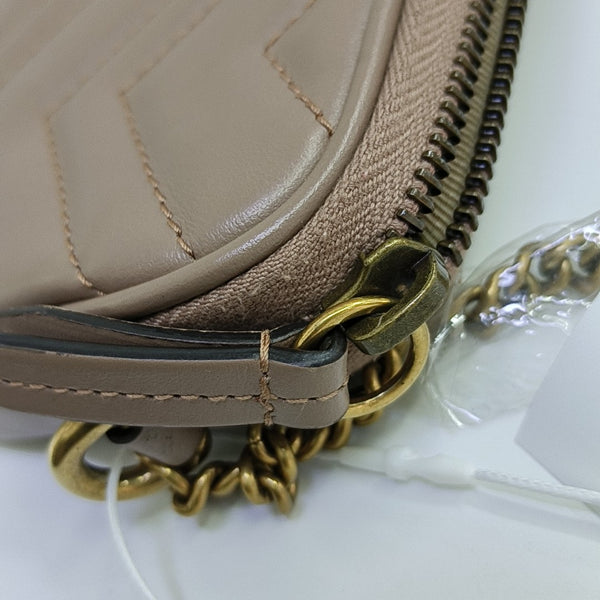 GG Marmont Mini Quilted Calfskin Beige