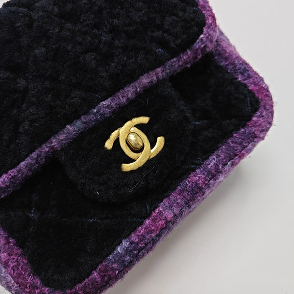 CLASSIC FLAP Mini Quilted Wool Black