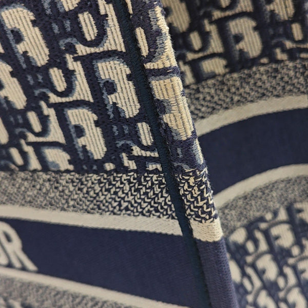 Book Tote Large Oblique Canvas Blue