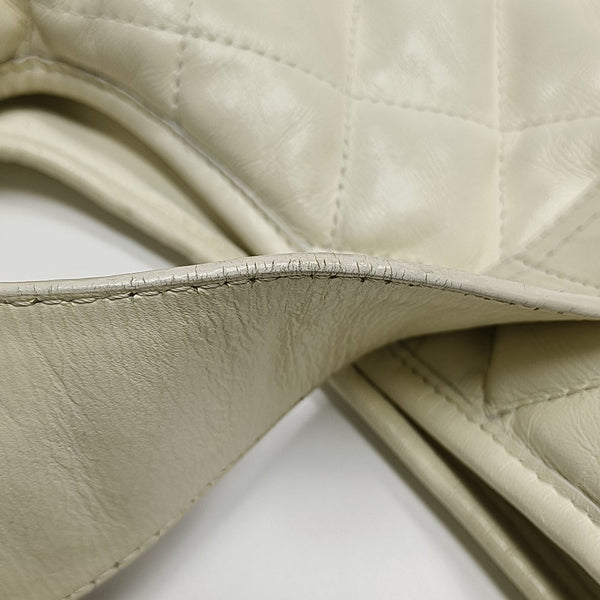 Quilted Calfskin Tote Bag White