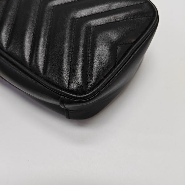 GG Marmont Mini Quilted Calfskin Black