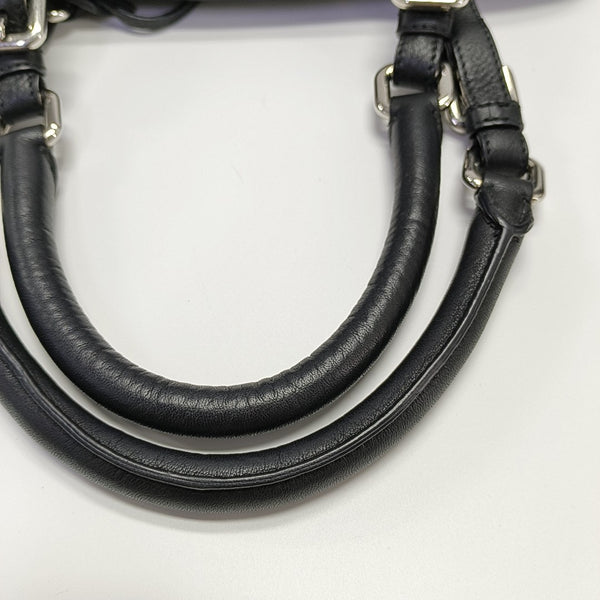 Calfskin Top Handle Bag Black