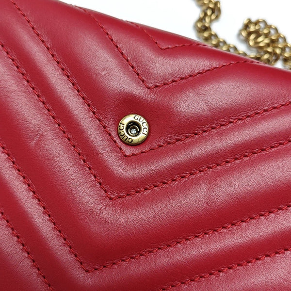 GG Marmont Mini Quilted Calfskin Red