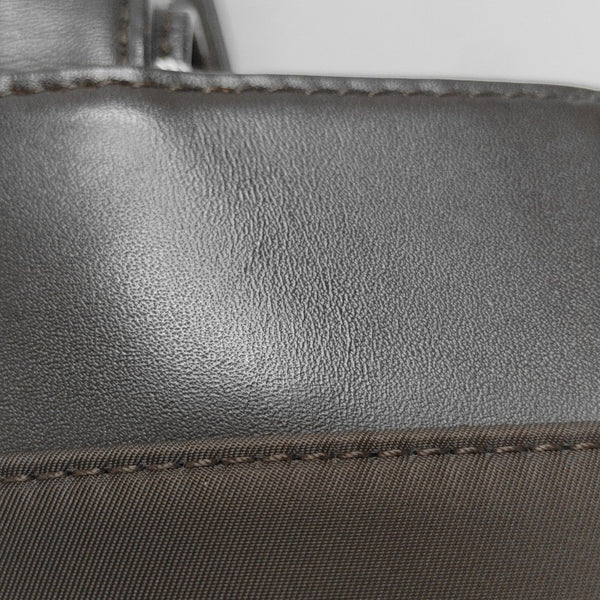 Fabric Top Handle Bag Brown