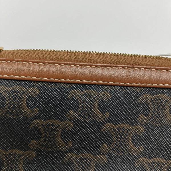Authenticated pre-owned TRIOMPHE CANVAS Mini Coated Canvas Brown - Shoulder Bag at Looply