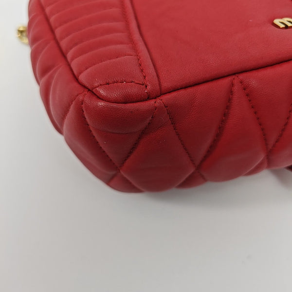 Miu Confidential Quilted Lambskin Red