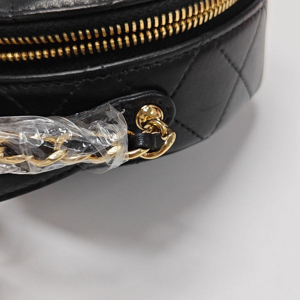 Quilted Lambskin Shoulder Bag Black