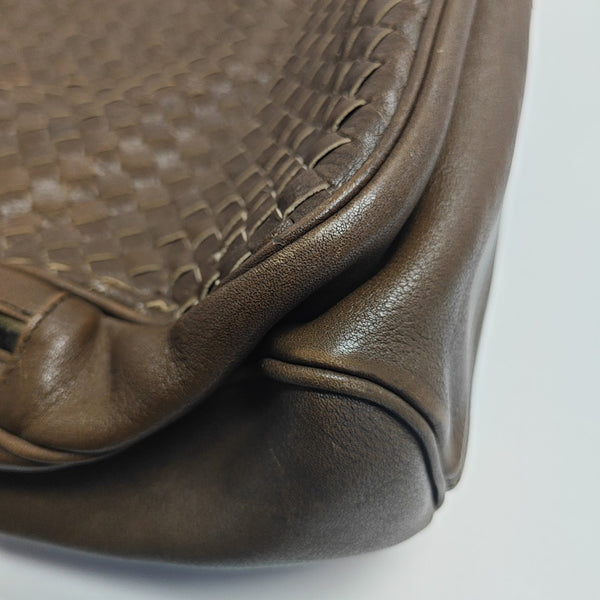 Leather Top Handle Bag Brown