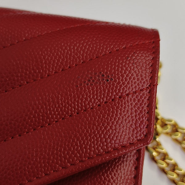 MONOGRAM Medium Chevron Calfskin Red