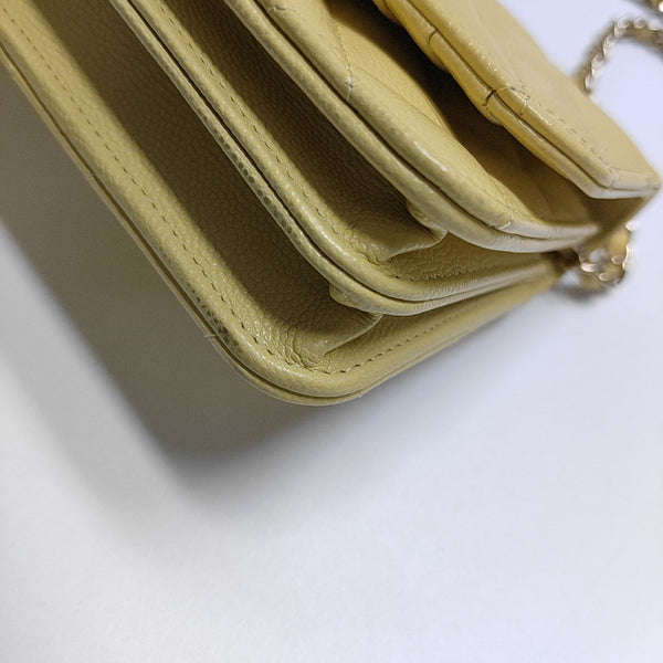 WOC Quilted Grained Calfskin Yellow