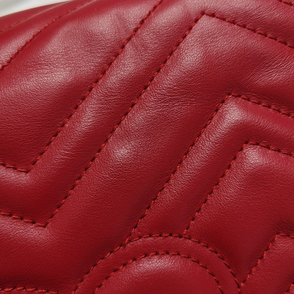 GG Marmont Small Quilted Calfskin Red