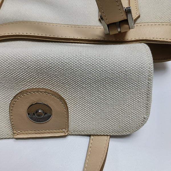 Canvas Top Handle Bag White