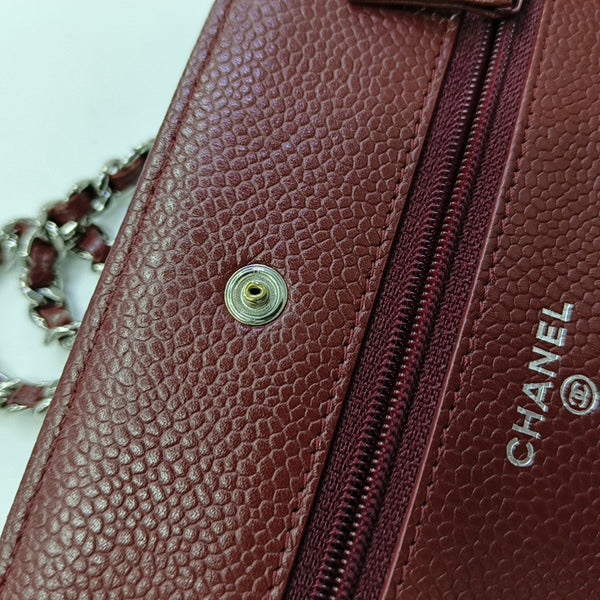 WOC Quilted Grained Calfskin Red