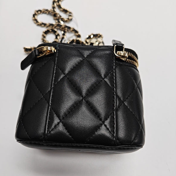 VANITY CASE Mini Quilted Lambskin Black