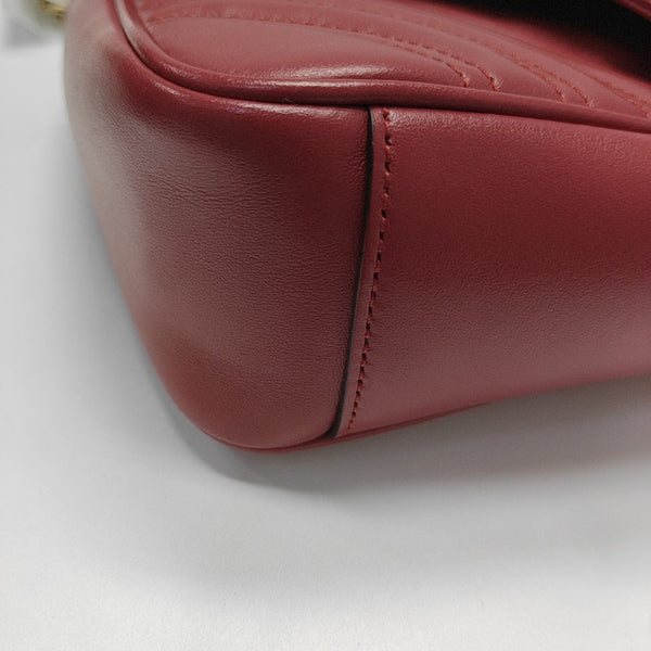 GG Marmont Medium Quilted Calfskin Red