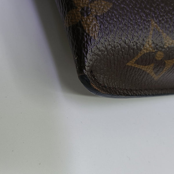 Coated Canvas Shoulder Bag Brown