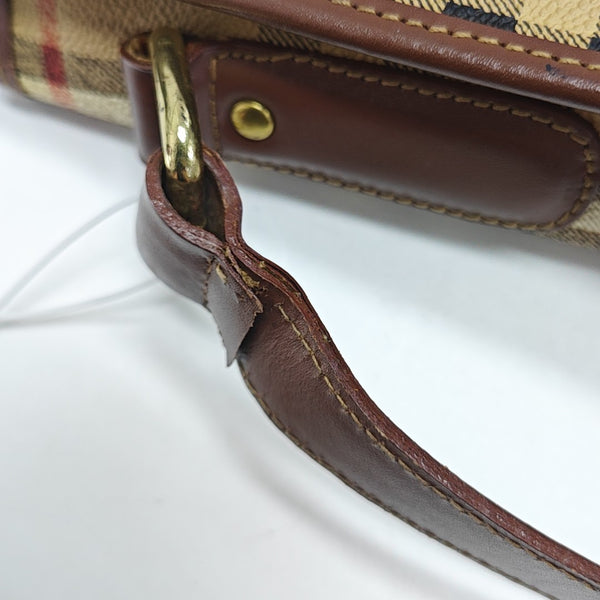 Coated Canvas Shoulder Bag Beige