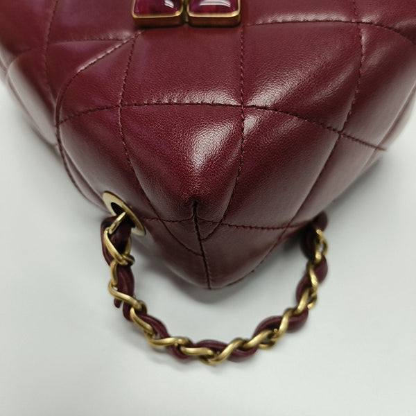 Quilted Lambskin Shoulder Bag Red