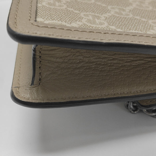 Dionysus Super Mini Monogram Coated Canvas Beige