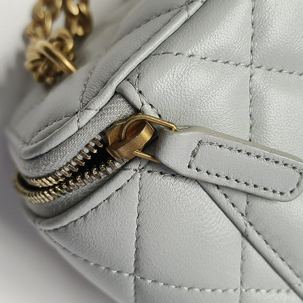 Quilted Lambskin Shoulder Bag Blue