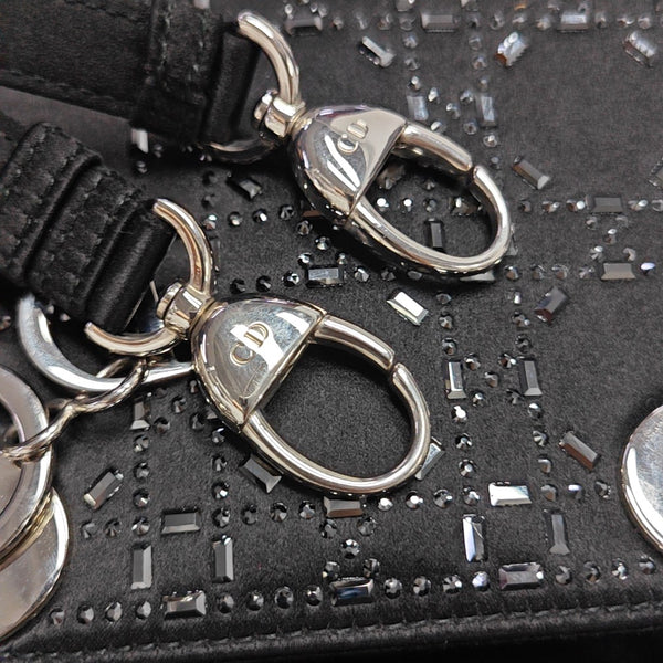 Authenticated pre-owned Lady Dior Mini Silk Satin Black - Tote Bag at Looply