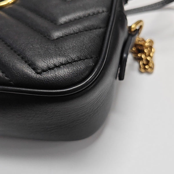 GG Marmont Mini Quilted Calfskin Black