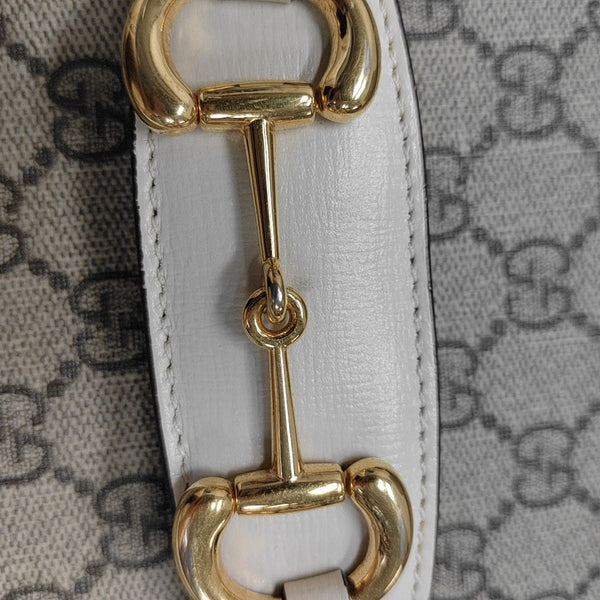 Horsebit 1955 Small Monogram Coated Canvas Beige