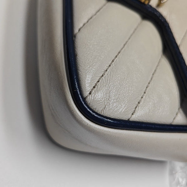 GG Marmont Super Mini Quilted Calfskin White
