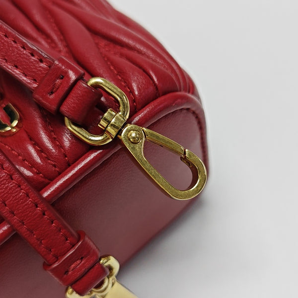 Matelassé Mini Quilted Lambskin Red