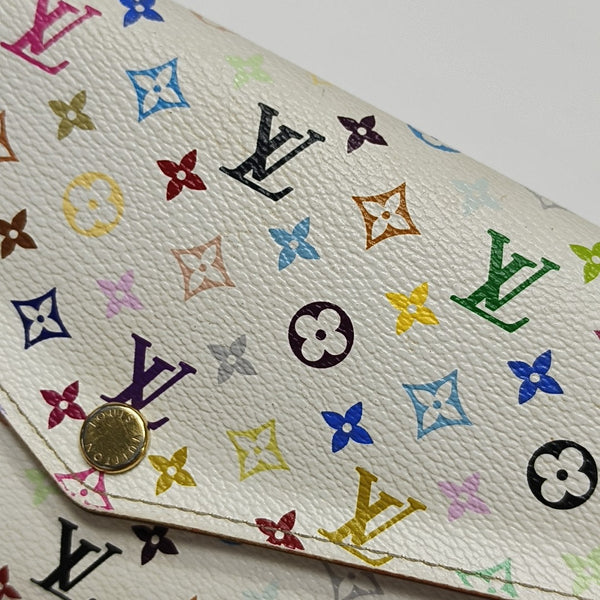 SARAH Monogram Coated Canvas White Wallet